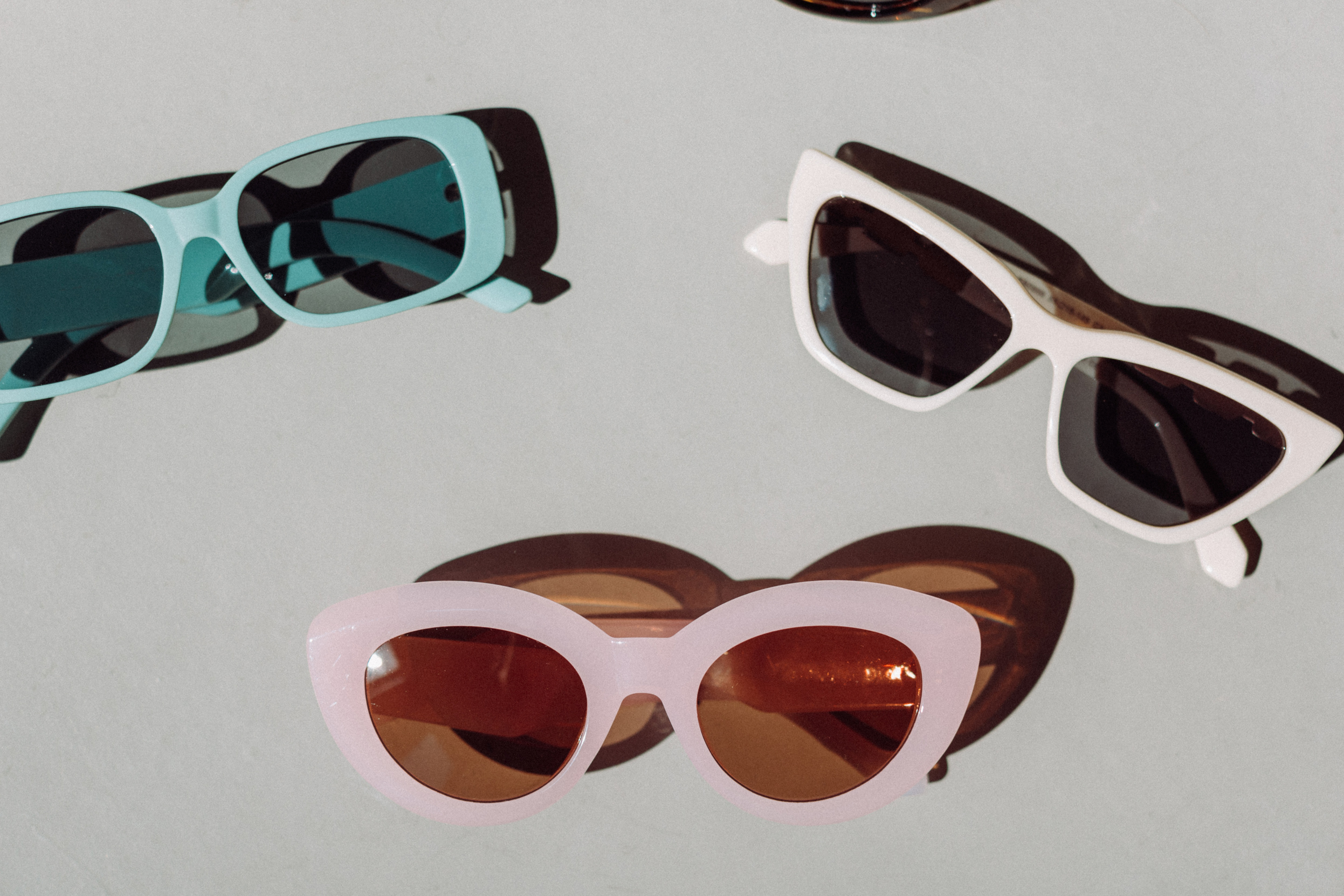 Retro Sunglasses on Gray Background